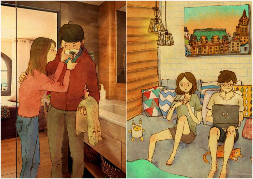 20 ilustraciones para enamorarnos: ¡el amor del día a día se ve en los pequeños gestos!